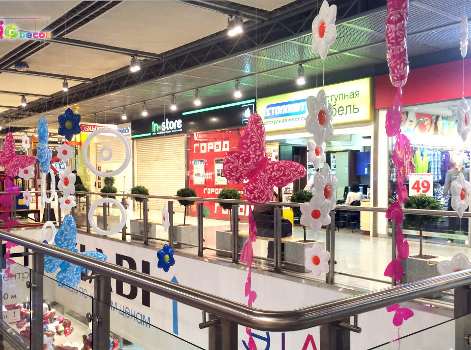 Сезонное оформление торгового центра на заказа